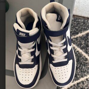 Nike Boys size 2.5  - worn once - blue white high top